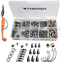 Los mejores  - THKFISH Kit de señuelos de Pesca-Texas Rig-Carolina Rig-Ganchos Compensados-Bobber Stopper-Granos de la Pesca-Sinkers de…